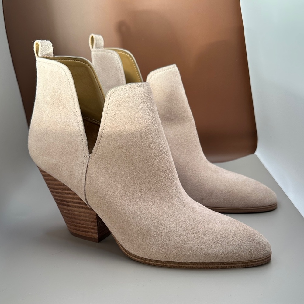 Marc Fisher Cream Suede Ankle Booties